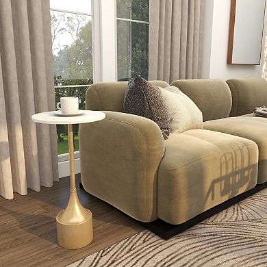 Stella & Eve Metal Accent Table with Marble Top