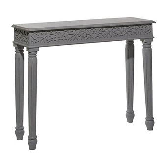 Stella & Eve Intricately Carved Console Table with Turned Legs