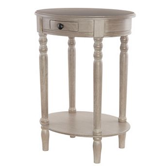 Stella & Eve Wood Oval Accent Table with Drawer