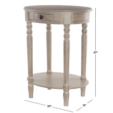 Stella & Eve Wood Oval Accent Table with Drawer