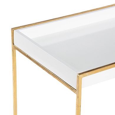 Stella & Eve Wooden Nesting Tray Accent Table with Gold Metal Legs