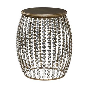 Stella & Eve Metal Open Frame Accent Table with Crystal Embellishments