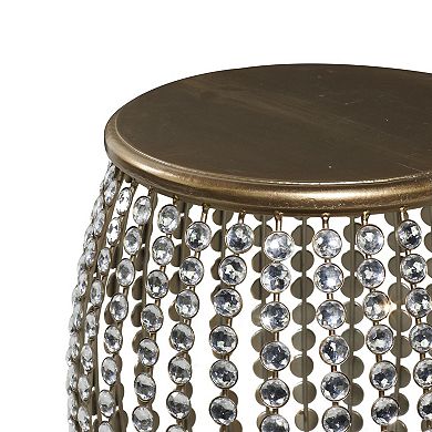 Stella & Eve Metal Open Frame Accent Table with Crystal Embellishments