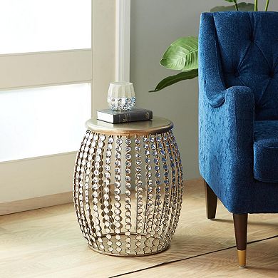 Stella & Eve Metal Open Frame Accent Table with Crystal Embellishments
