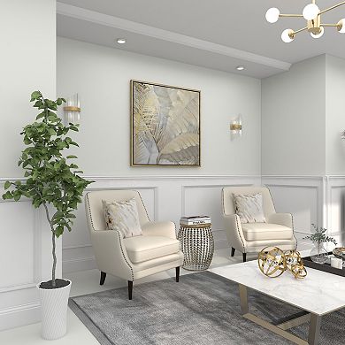 Stella & Eve Metal Open Frame Accent Table with Crystal Embellishments