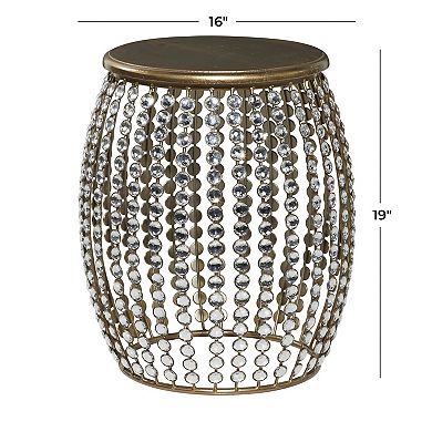 Stella & Eve Metal Open Frame Accent Table with Crystal Embellishments