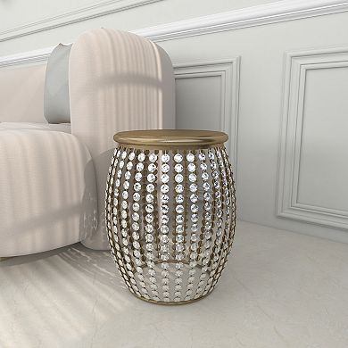 Stella & Eve Metal Open Frame Accent Table with Crystal Embellishments