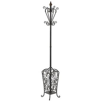 Stella & Eve Vintage Style Freestanding Metal Coat Rack with Scroll Designs