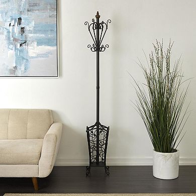 Stella & Eve Vintage Style Freestanding Metal Coat Rack with Scroll Designs