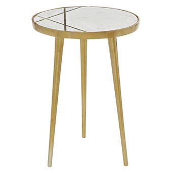 Stella & Eve Aluminum Metal Accent Table with Marble Top