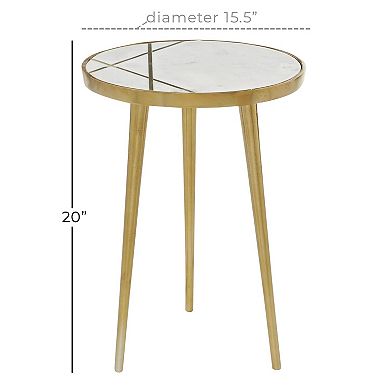 Stella & Eve Aluminum Metal Accent Table with Marble Top