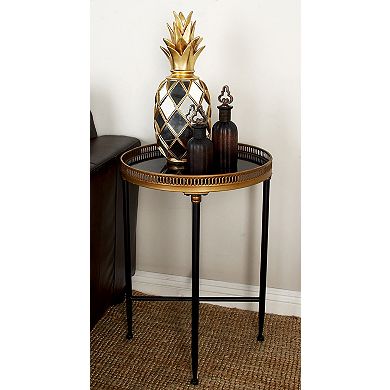 Stella & Eve Vintage Inspired Metal Cutout Round End Table