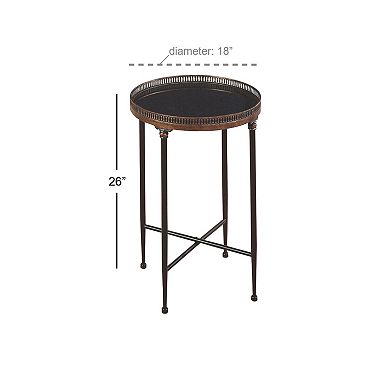 Stella & Eve Vintage Inspired Metal Cutout Round End Table