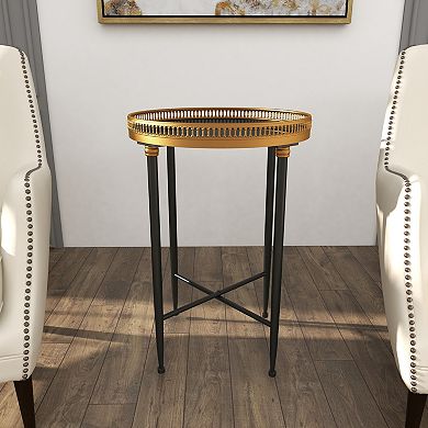 Stella & Eve Vintage Inspired Metal Cutout Round End Table