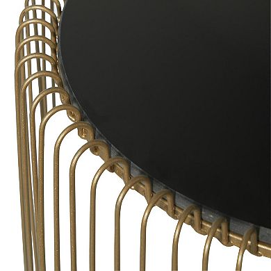 Stella & Eve Metal Accent Table with Shaded Glass Top