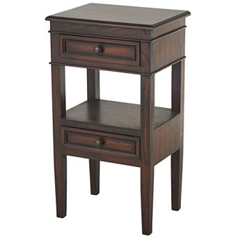 Stella & Eve Wood Square 2-Drawer Accent Table with Shelf