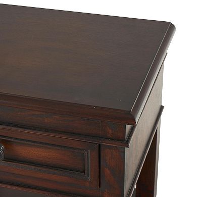Stella & Eve Wood Square 2-Drawer Accent Table with Shelf