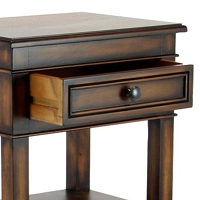 Stella & Eve Wood Square 2-Drawer Accent Table with Shelf