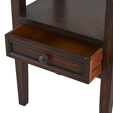 Stella & Eve Wood Square 2-Drawer Accent Table with Shelf