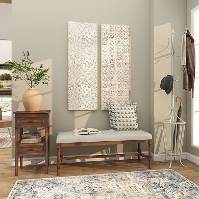 Stella & Eve Wood Square 2-Drawer Accent Table with Shelf