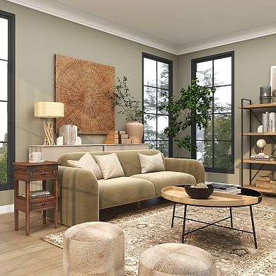 Stella & Eve Wood Square 2-Drawer Accent Table with Shelf