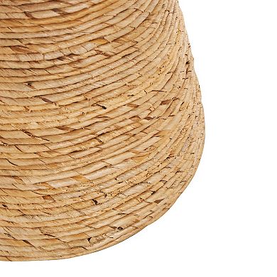 Stella & Eve Handmade Woven Accent Table with Wooden Top