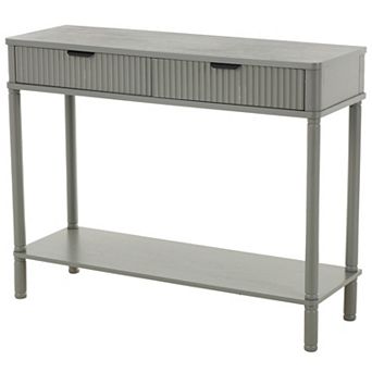 Stella & Eve Wood Handmade 2-Drawer Console Table with Ribbed Front