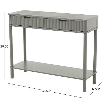 Stella & Eve Wood Handmade 2-Drawer Console Table with Ribbed Front