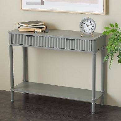 Stella & Eve Wood Handmade 2-Drawer Console Table with Ribbed Front