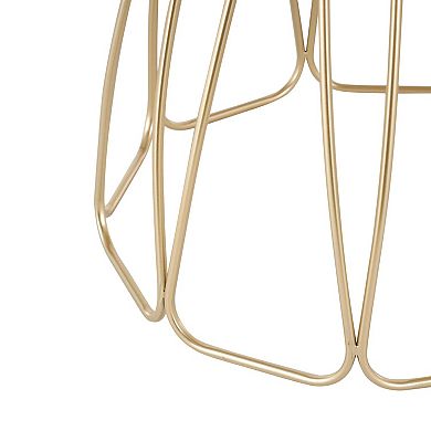 Stella & Eve Metal Flower Inspired Accent Table with Marble Top