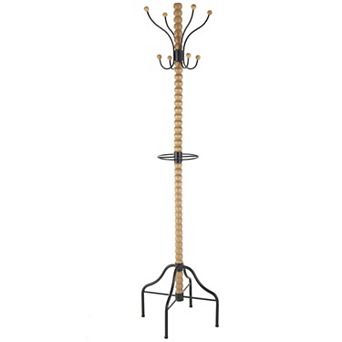 Stella & Eve Wood Spindle 8-Hook Freestanding Coat Rack