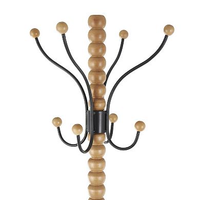 Stella & Eve Wood Spindle 8-Hook Freestanding Coat Rack