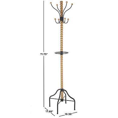 Stella & Eve Wood Spindle 8-Hook Freestanding Coat Rack