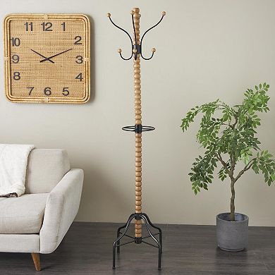 Stella & Eve Wood Spindle 8-Hook Freestanding Coat Rack