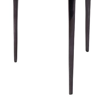 Stella & Eve Aluminum Metal Small Tripod Accent Table with Textured Glass Top