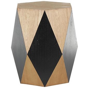 Stella & Eve Wood Diamond Accent Table 23.8-Inch Height 19-Inch Diameter