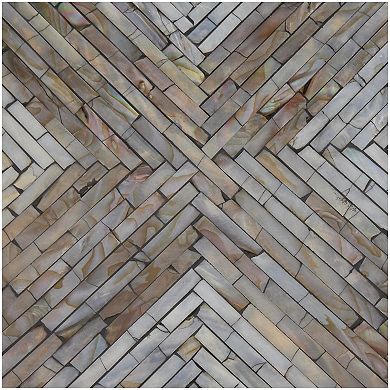 Stella & Eve Handmade Hourglass Shell Accent Table with Linear Mosaic Pattern