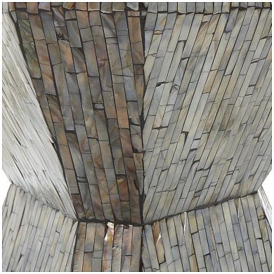 Stella & Eve Handmade Hourglass Shell Accent Table with Linear Mosaic Pattern