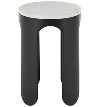 Stella & Eve Metal Round Accent Table with Marble Top
