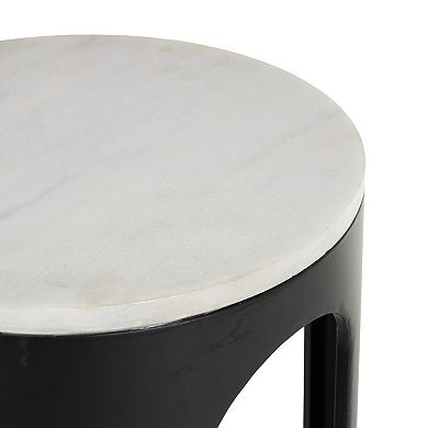 Stella & Eve Metal Round Accent Table with Marble Top