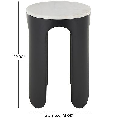 Stella & Eve Metal Round Accent Table with Marble Top