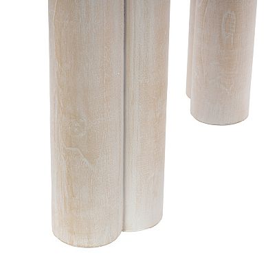 Stella & Eve Teak Wood Accent Table with Marble Top