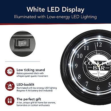 American Art Décor Cocktail Bar LED Wall Clock