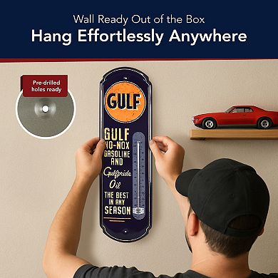 American Art Décor Gulf Vintage Indoor / Outdoor Thermometer Retro Sign