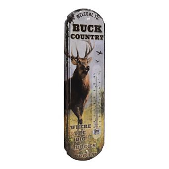 American Art Décor Buck Country Vintage Indoor / Outdoor Thermometer Retro Sign