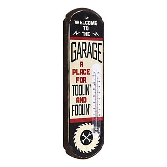 American Art Décor Garage Vintage Indoor / Outdoor Thermometer Metal Wall Sign