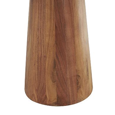 Stella & Eve Wood Accent Table with Natural Wood Grains and Cone Shaped Base