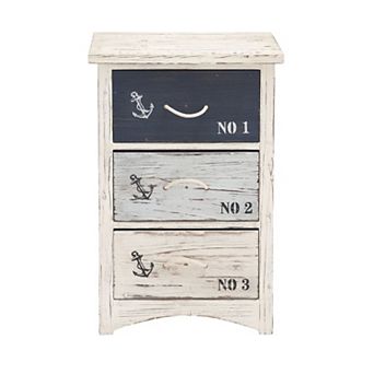 Stella & Eve Wooden Small Distressed Chest with 3 Numbered Drawers