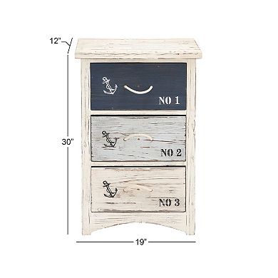 Stella & Eve Wooden Small Distressed Chest with 3 Numbered Drawers