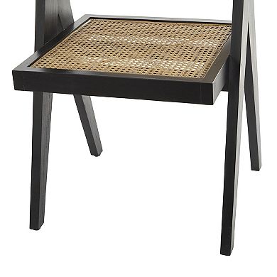 Stella & Eve Teak Wood Handmade Accent Chair with Woven Cane Seat
